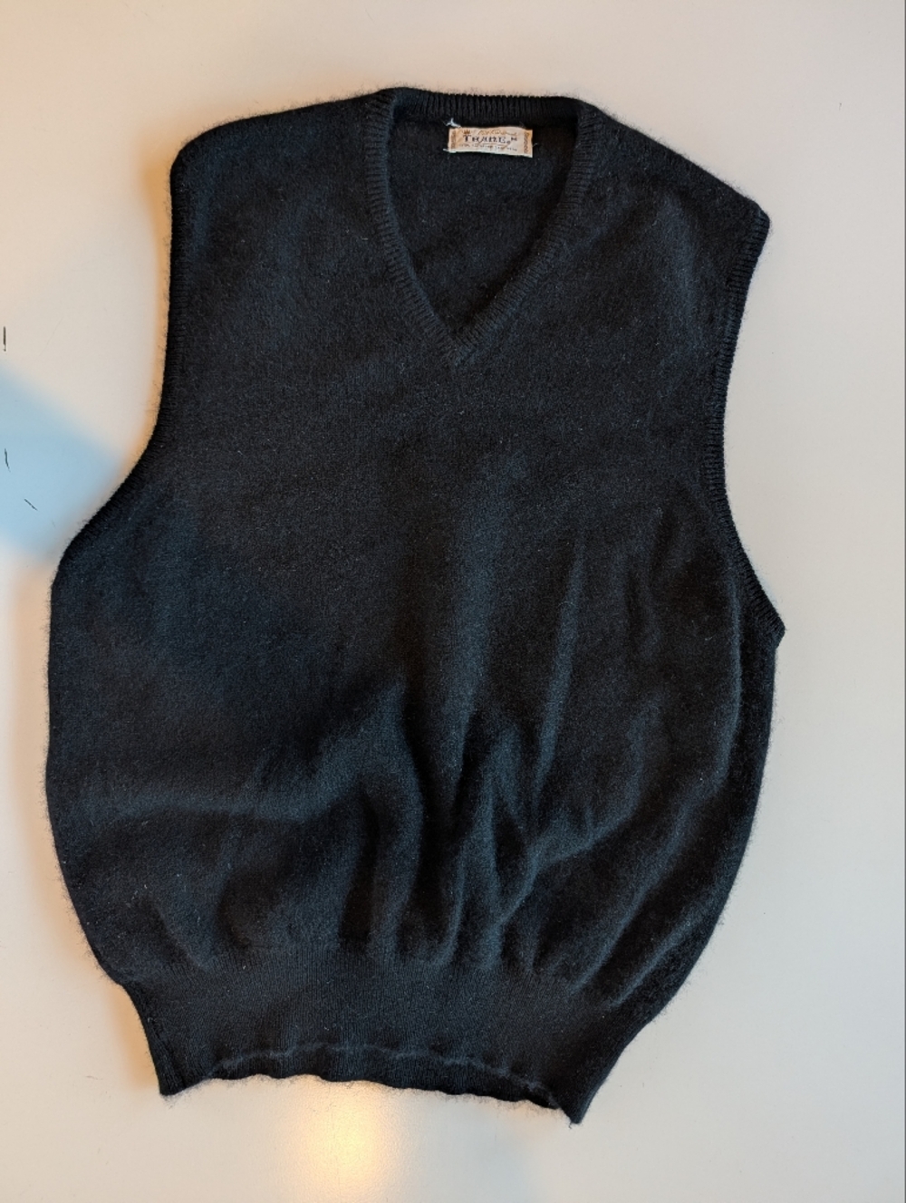 Thane 1950s/60s Vintage %100 Cashmere Sweater Vest Men's Small Black